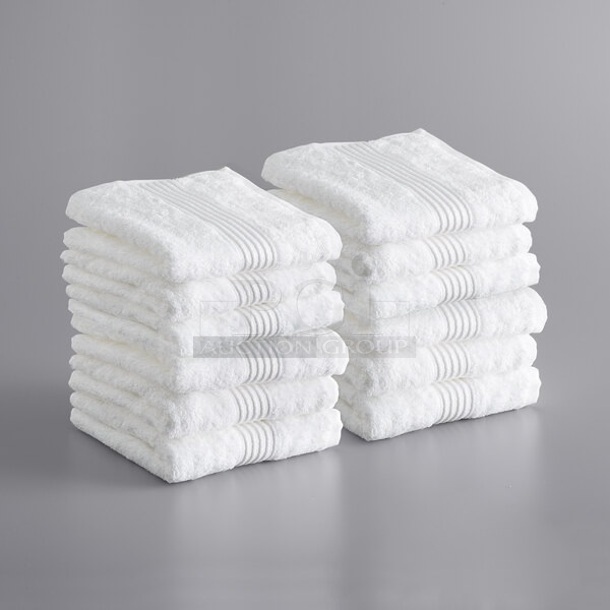 BRAND NEW IN BOX! Lavex Luxury 173L163045 16" x 30" 100% Combed Ring-Spun Cotton Hand Towel 4.5 lb. - 12/Pack