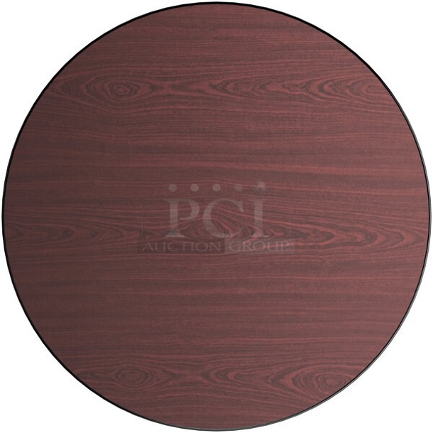 BRAND NEW SCRATCH AND DENT! Lancaster Table & Seating 34930RTCB 30" Laminated Round Table Top Reversible Cherry / Black