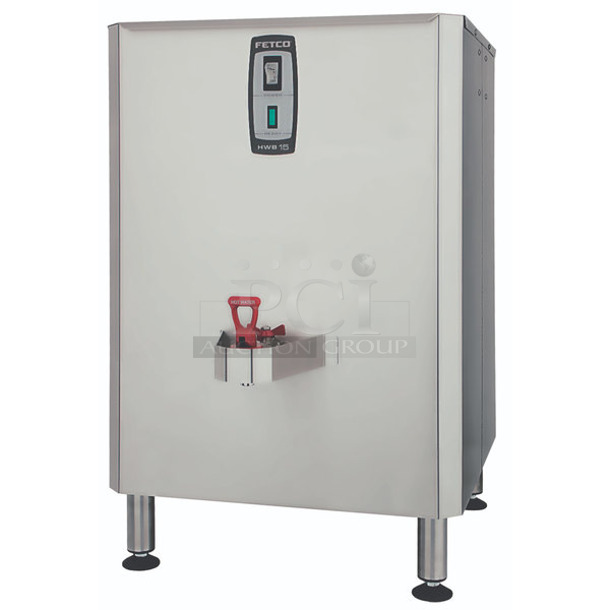 BRAND NEW SCRATCH AND DENT! Fetco HWB-15 H15011 Stainless Steel Commercial Countertop 15 Gallon Hot Water Dispenser. 120/208-240 Volts, 1 Phase