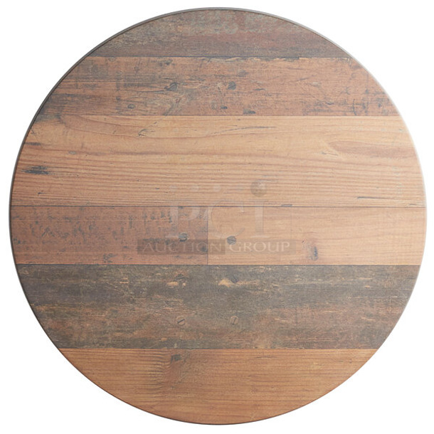 BRAND NEW SCRATCH AND DENT! Lancaster Table & Seating Excalibur 427SD32RNDFH 31 1/2" Round Table Top with Textured Farmhouse Finish