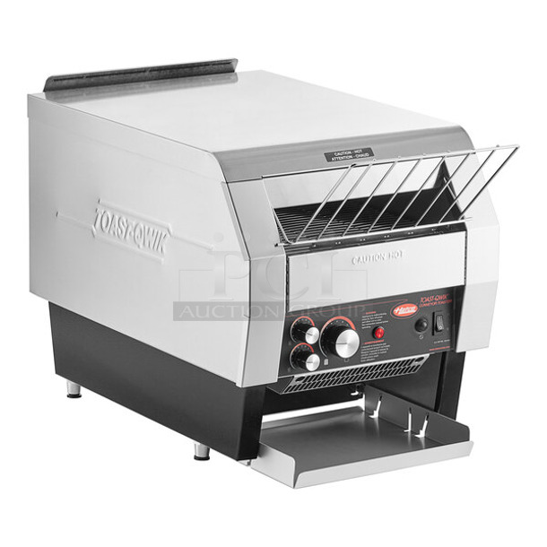 BRAND NEW SCRATCH AND DENT! Hatco TQ800 Toast Qwik Stainless Steel Countertop Conveyor Toaster - 2" Opening. 208 Volts, 1 Phase.