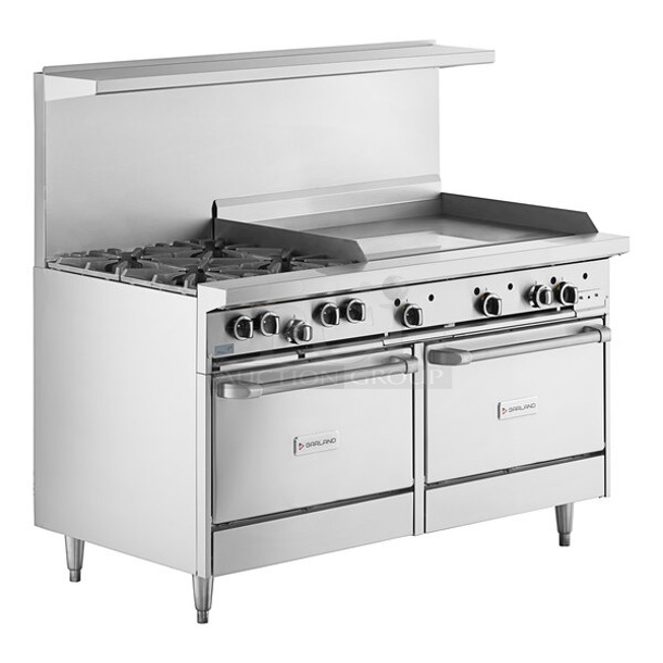BRAND NEW SCRATCH AND DENT! 2023 Garland G60-4G36RR Stainless Steel Commercial Natural Gas Powered 4 Burner 60