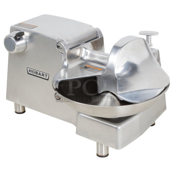 BRAND NEW SCRATCH AND DENT! Hobart 84186 Stainless Steel Commercial Countertop 15 lb. Buffalo Chopper Food Processor with #12 Hub and S Blade. 115 Volts, 1 Phase. Tested and Working! 