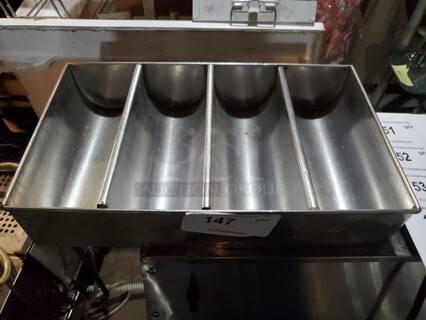 Stainless Steel 4 Compartment Cutlery Bin