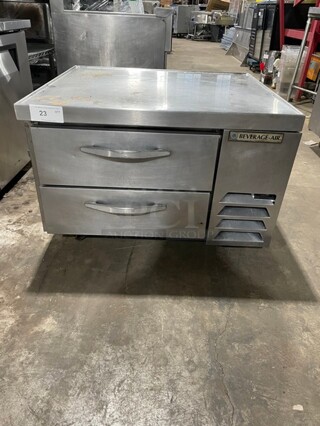 Beverage Air Commercial Refrigerated Chef Base! With 2 Drawers! All Stainless Steel! On Casters! 115V 1 Phase! Model: WTRCS36-1-003 SN: 12304156!