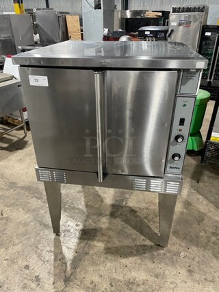 SunFire Natural Gas Powered Commercial Single Deck Convection Oven! All Stainless Steel! With Metal Racks! 120V 1 Phase! Model: SCO-GS-10S SN: 1207230000399!