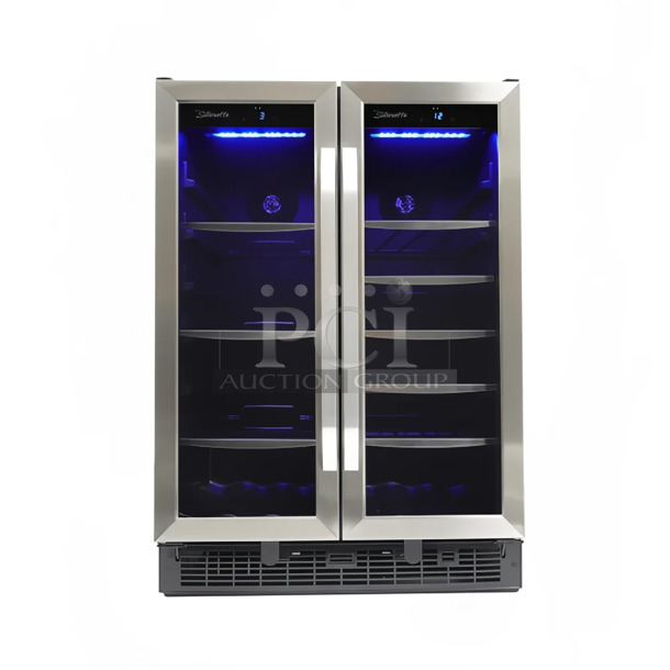 BRAND NEW SCRATCH AND DENT! Danby DBC2760BLS Stainless Steel Dual Zone 27 Bottle Built-In French Door Beverage Wine Cooler Merchandiser. 115 Volts, 1 Phase. Tested and Working!