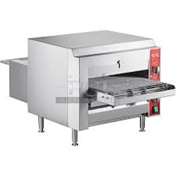 BRAND NEW SCRATCH AND DENT! Avantco TT-P14-240 Stainless Steel Commercial Countertop Electric Powered Conveyor Pizza Oven. 240 Volts, 1 Phase. 