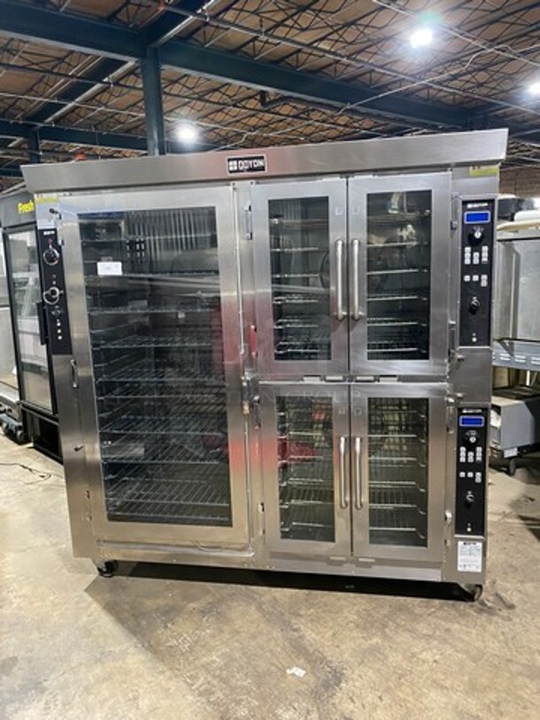 AMAZING! BEAUTIFUL!  Doyon Commercial Electric Powered Baking Oven And Proofer Oven Combo! With Steam Injection! With View Through Doors! With Metal Oven Racks! All Stainless Steel! On Casters! WORKING WHEN REMOVED! Model: JAOP12SL SN: 588350001212 208V 60HZ 3 Phase