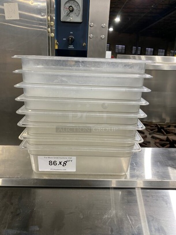 Cambro Clear Poly 1/3x4" Food Containers! 8x Your Bid!