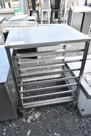 Metal Pan Transport Rack on Commercial Casters