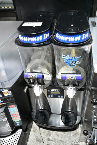 Bunn ULTRA-2 Stainless Steel Commercial Countertop 2 Hopper Slushie Machine. 120 Volts, 1 Phase. 