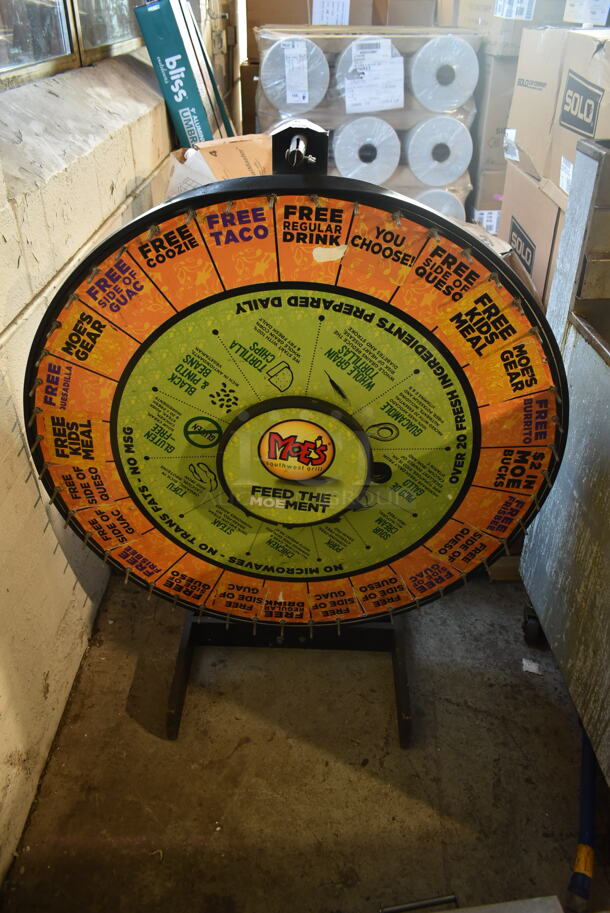 Moe's Wheel of Free Items.