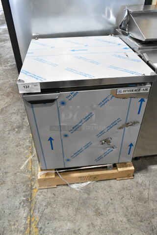 BRAND NEW SCRATCH AND DENT! Beverage Air WTF27AHC Stainless Steel Commercial Single Door Undercounter Freezer. 115 Volts, 1 Phase. 