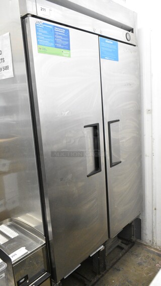 2017 True T-35 Stainless Steel Commercial 2 Door Reach In Cooler. 115 Volts, 1 Phase. 