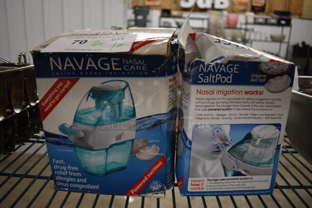 ALL ONE MONEY! Lot of 2 Boxes of Navage Nasal Care Machine and Salt Pods!