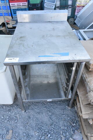 Stainless Steel Table w/ Back Splash, Pan Rack and Under Shelf. 