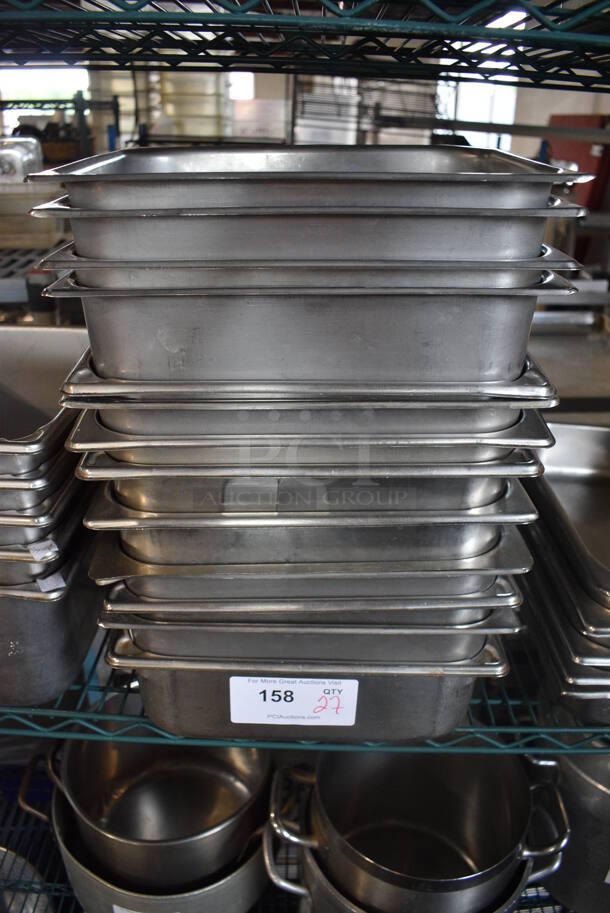 27 Stainless Steel 1/2 Size Drop In Bins. 1/2x4. 27 Times Your Bid!