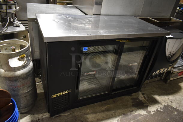 True TBB-24-48G-SD Stainless Steel Commercial 2 Door Work Top Cooler Merchandiser. 115 Volts, 1 Phase. Tested and Powers On But Does Not Get Cold
