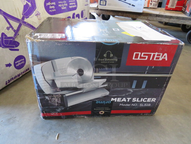One Ostba Deli Meat Slicer With 7.5 Inch Blade. #SL518.