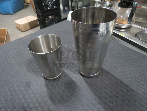 Assorted Size Stainless Steel mixing Glass. 2XBID