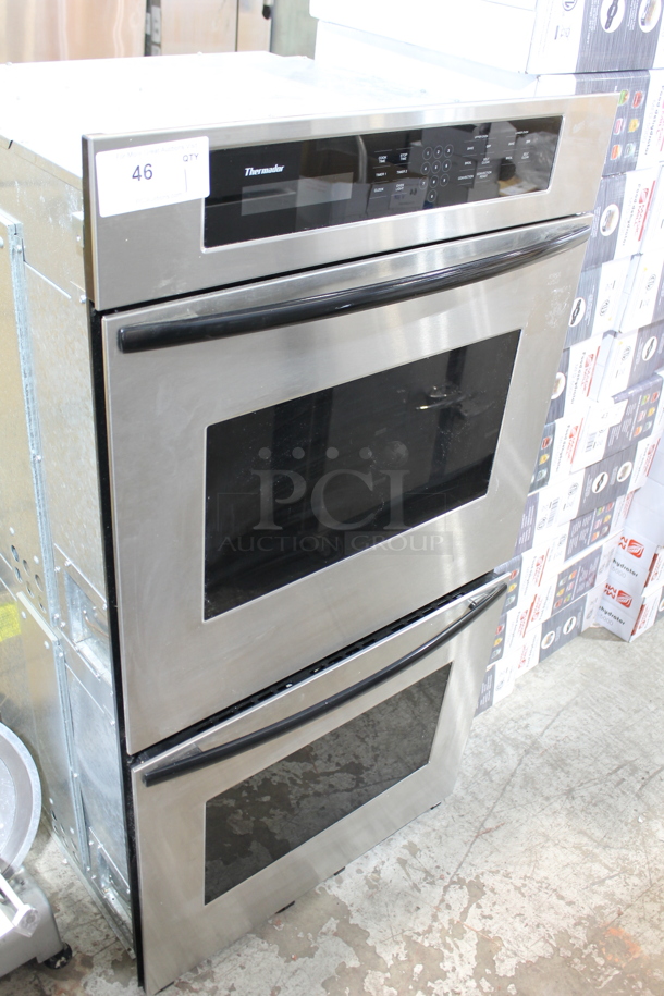Thermador Stainless Steel Electric Powered Double Stack Wall Oven; One Convection Oven. 208 Volts, 1 Phase.