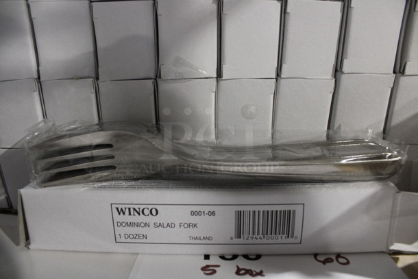 60 BRAND NEW IN BOX! Winco 0001-06 Metal Dominion Salad Forks. 6.25". 60 Times Your Bid!