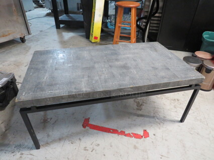 One Black Metal Coffee Table. 48X27X19