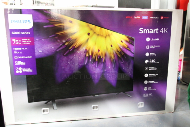 OUTSTANDING! 75" Phillips Class 4K Ultra HD 2160p Smart LED TV.