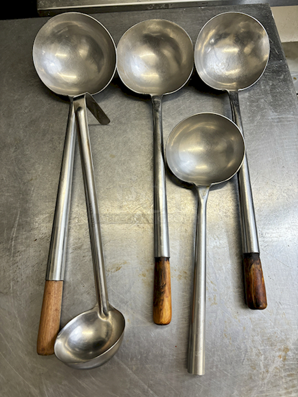 (4) Large Spoons and (1) 3oz Ladle. 5x Your Bid