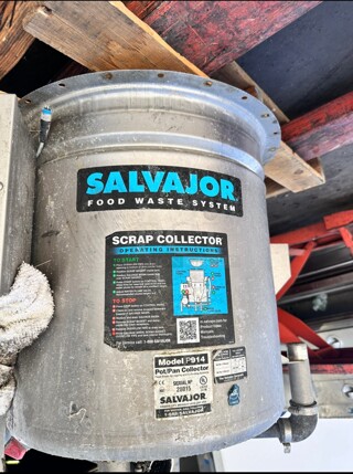 Salvajor P914 Pot Pan Scrap Collector, Pre-Flushing & Disposer, 3/4 HP, 115v Tested and Working