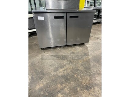 Delfield Commercial 2 Door Refrigerated Lowboy/Worktop Cooler! All Stainless Steel! Model UC4048-Star Serial 1403152001239! 115V 1 Phase! On Casters!