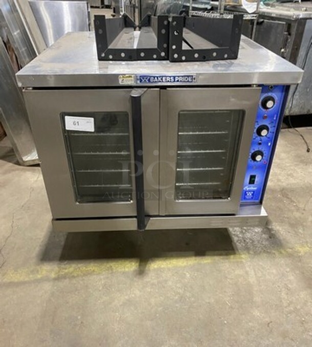Bakers Pride Commercial Electric Powered Single Deck Convection Oven! With View Through Doors! Metal Oven Racks! All Stainless Steel! With Legs! Model: GDCO11E SN: 555361102003 208V 60HZ 1/3 Phase