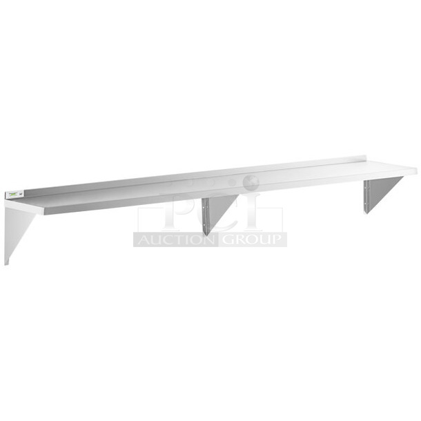 BRAND NEW SCRATCH AND DENT! Regency 600WS1896HD Stainless Steel Commercial Wall Mount Shelf. No Brackets. 