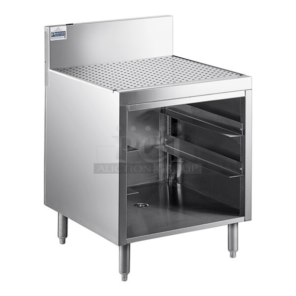BRAND NEW SCRATCH AND DENT! Advance Tabco PRCR-19-24 Prestige Series 24" x 25" Stainless Steel Glass Rack Storage Cabinet with Drainboard Top