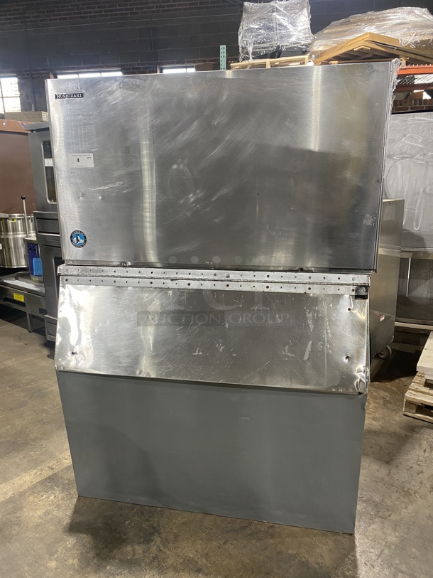 Hoshizaki Commercial Ice Maker Machine! With Ice Bin Underneath! All Stainless Steel! Model KM-1601SWH Serial E00921C! 