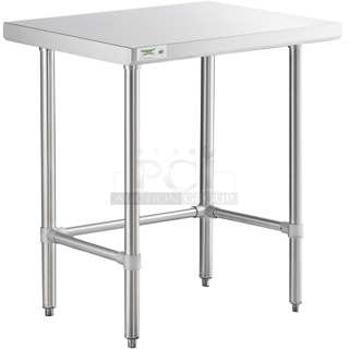 BRAND NEW SCRATCH & DENT! Regency 24" x 30" 16-Gauge 304 Stainless Steel Commercial Open Base Work Table. Out of Original Packaging. 