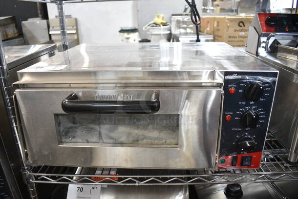 2023 Crosson CPO-160 Stainless Steel Commercial Countertop Electric Powered Pizza Oven w/ Broken Cooking Stone. 120 Volts, 1 Phase. Tested and Working! - Item #1127005
