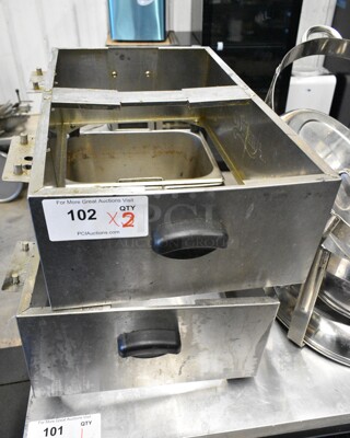 2 Avantco 177F102 Double Fryer Frame. 15x26x6.5, 15x24x7.5 2 Times Your Bid!