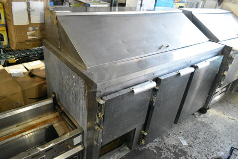 Leader LM60 Stainless Steel Commercial Sandwich Salad Prep Table Bain Marie Mega Top on Commercial Casters. 115 Volts, 1 Phase. Tested and Working!
