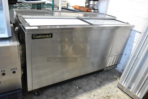 Continental CBC64-SS Stainless Steel Commercial Back Bar Bottle Cooler w/ 2 Sliding Lids. 115 Volts, 1 Phase. 