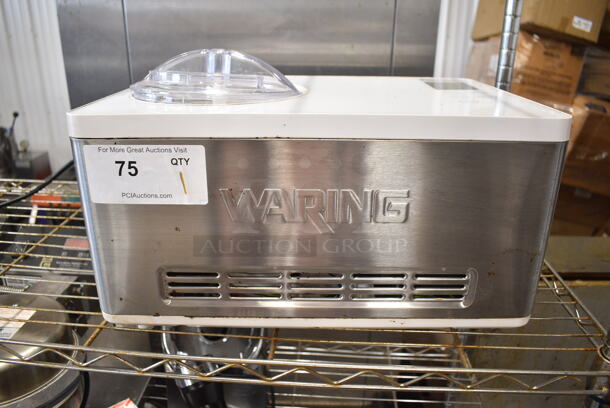 Waring WCIC20 Stainless Steel Commercial Countertop Ice Cream Maker. 120 Volts, 1 Phase. 