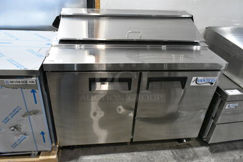 BRAND NEW SCRATCH AND DENT! 2023 Avantco 178APT48HC Stainless Steel Commercial Sandwich Salad Prep Table Bain Marie Mega Top. 115 Volts, 1 Phase. 