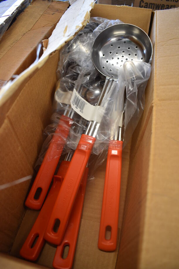 5 BRAND NEW IN BOX! Stainless Steel Perforated Spoodles. 14". 5 Times Your Bid!