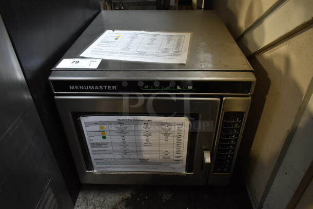 Menumaster Stainless Steel Commercial Countertop Microwave Oven.