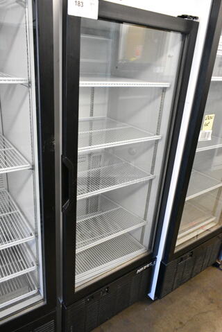 Habco SE12HC Metal Commercial Single Door Reach In Cooler Merchandiser w/ Poly Coated Racks. 115 Volts, 1 Phase. 