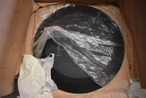 2 BRAND NEW! Black Metal Round Table Bases. 29.5x29.5x1. 2 Times Your Bid!