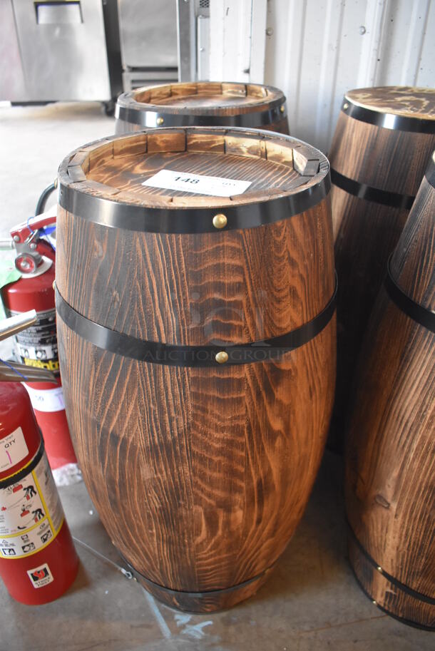 2 Crafty Crate Wooden Decorative Barrels. 13x13x28. 2 Times Your Bid!
