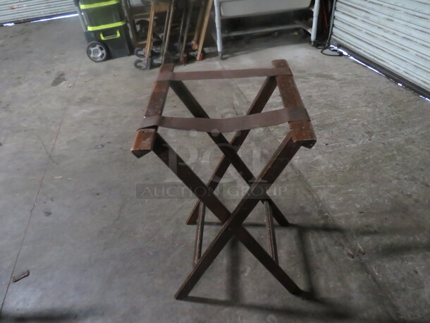 One Wooden Tray Stand. 