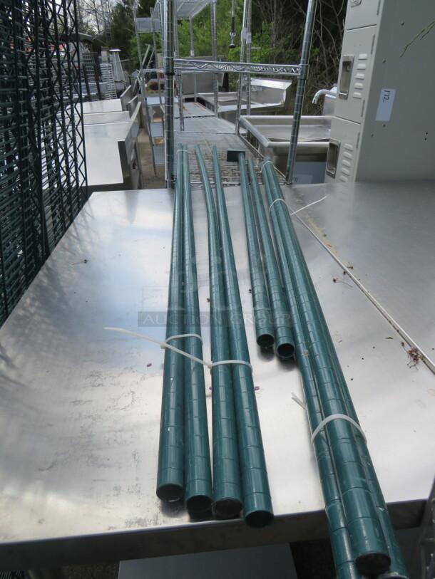 74 Inch Green Metro Poles. 4XBID